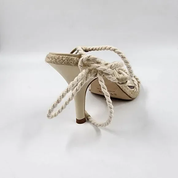 STAUD Chiara Espadrille Sandals Women's 7 Natural High Heel Tassel Braided Rope* - Picture 11 of 15